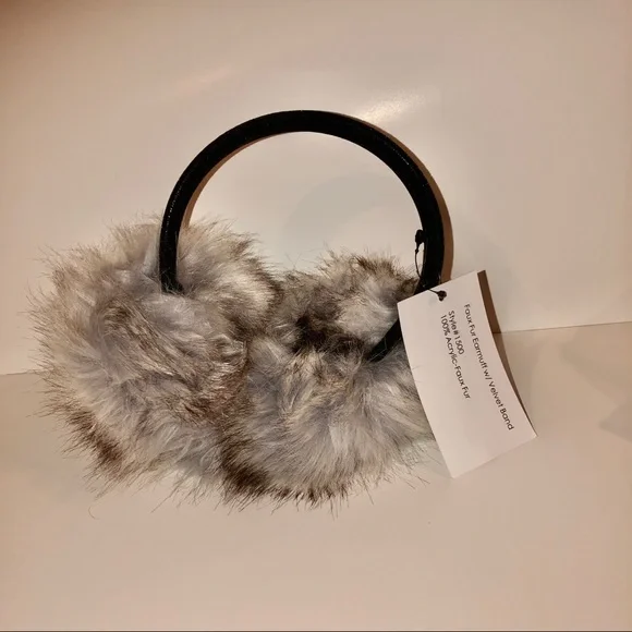 Surell Faux Fox Fur Earmuff with Velvet Headband - Picture 1 of 9